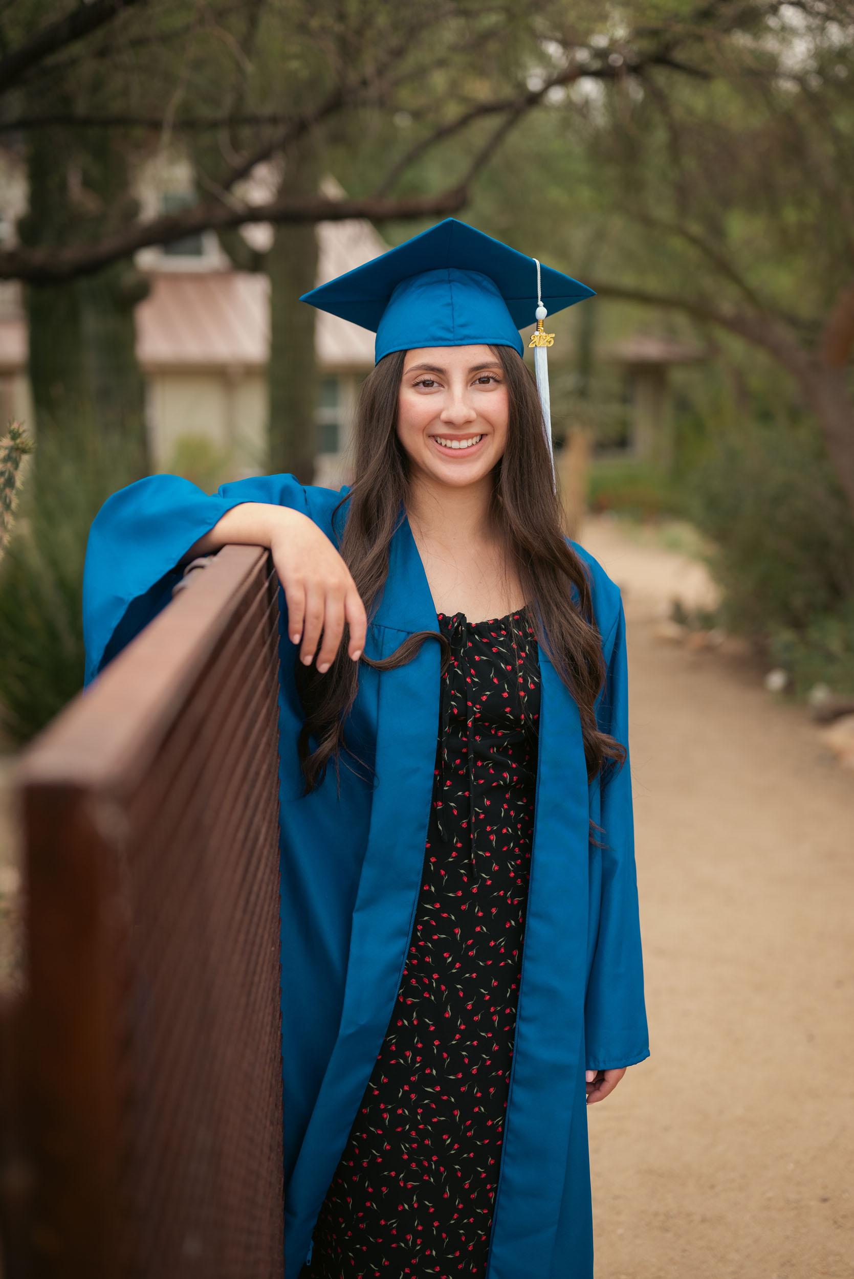 Senior portrait in nature garden at Hassayampa River Preserve in Wickenburg Arizona.