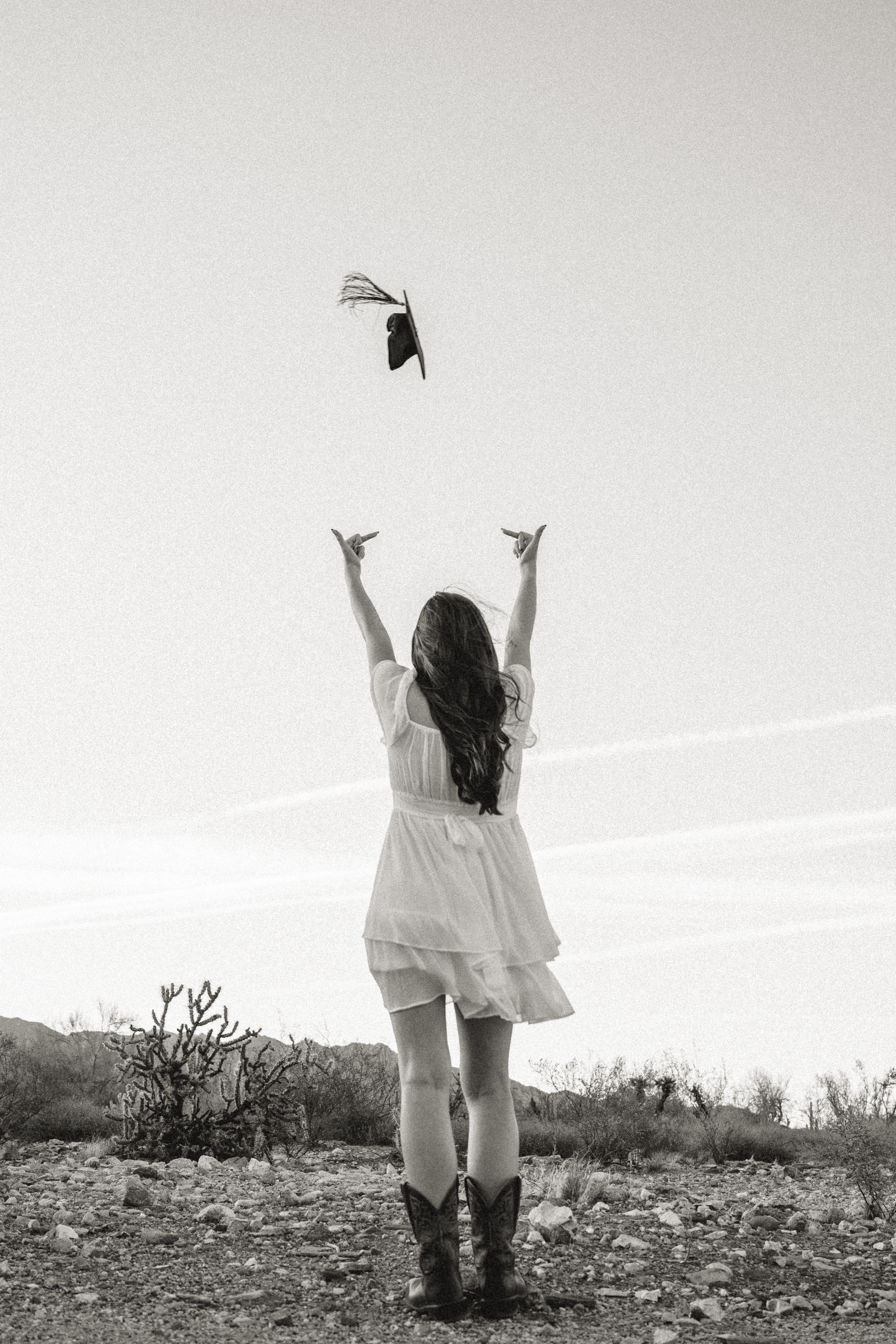 Senior portrait in the desert at  White Tank Mountains in Surprise Arizona