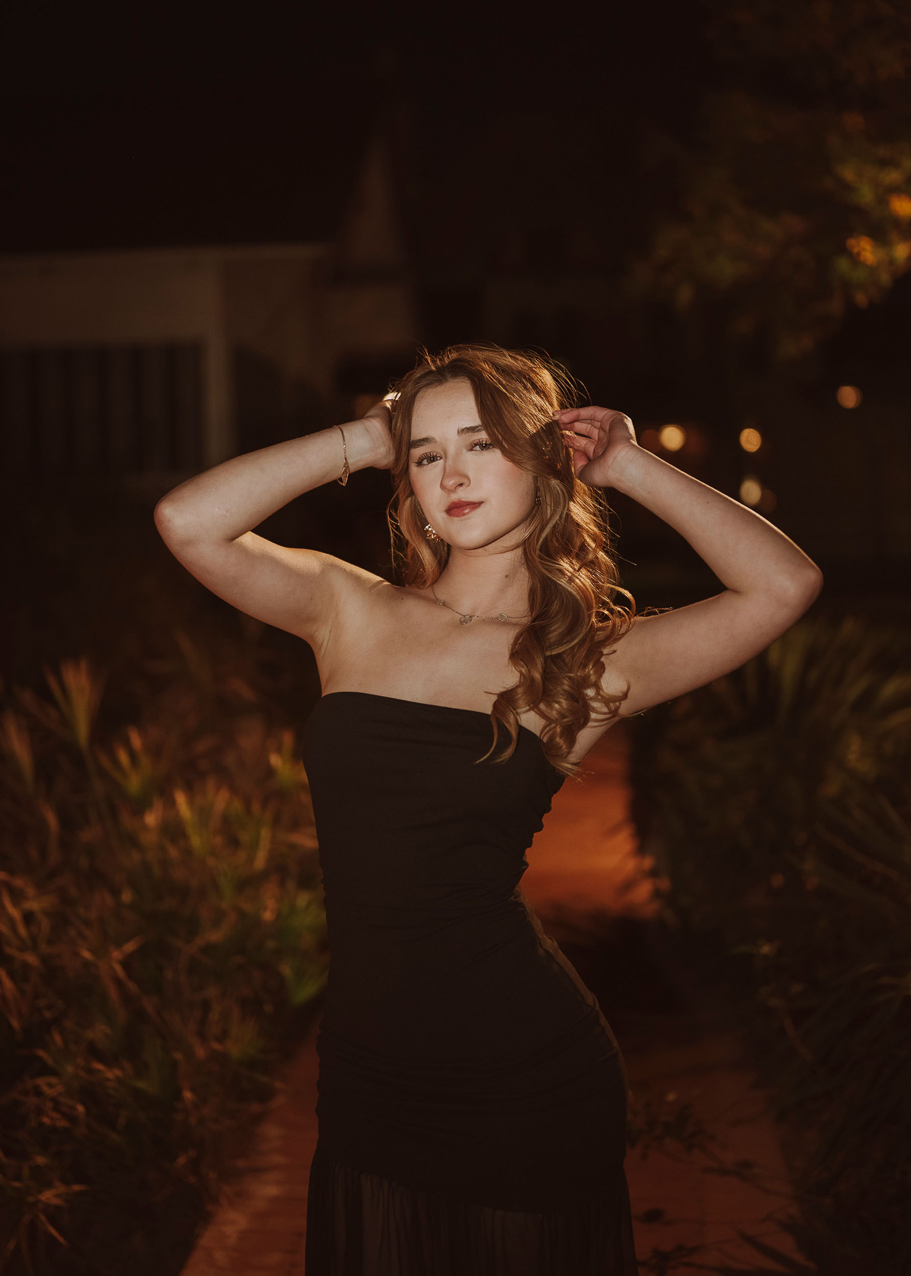 Evening senior portrait at Heritage Square Phoenix Arizona.