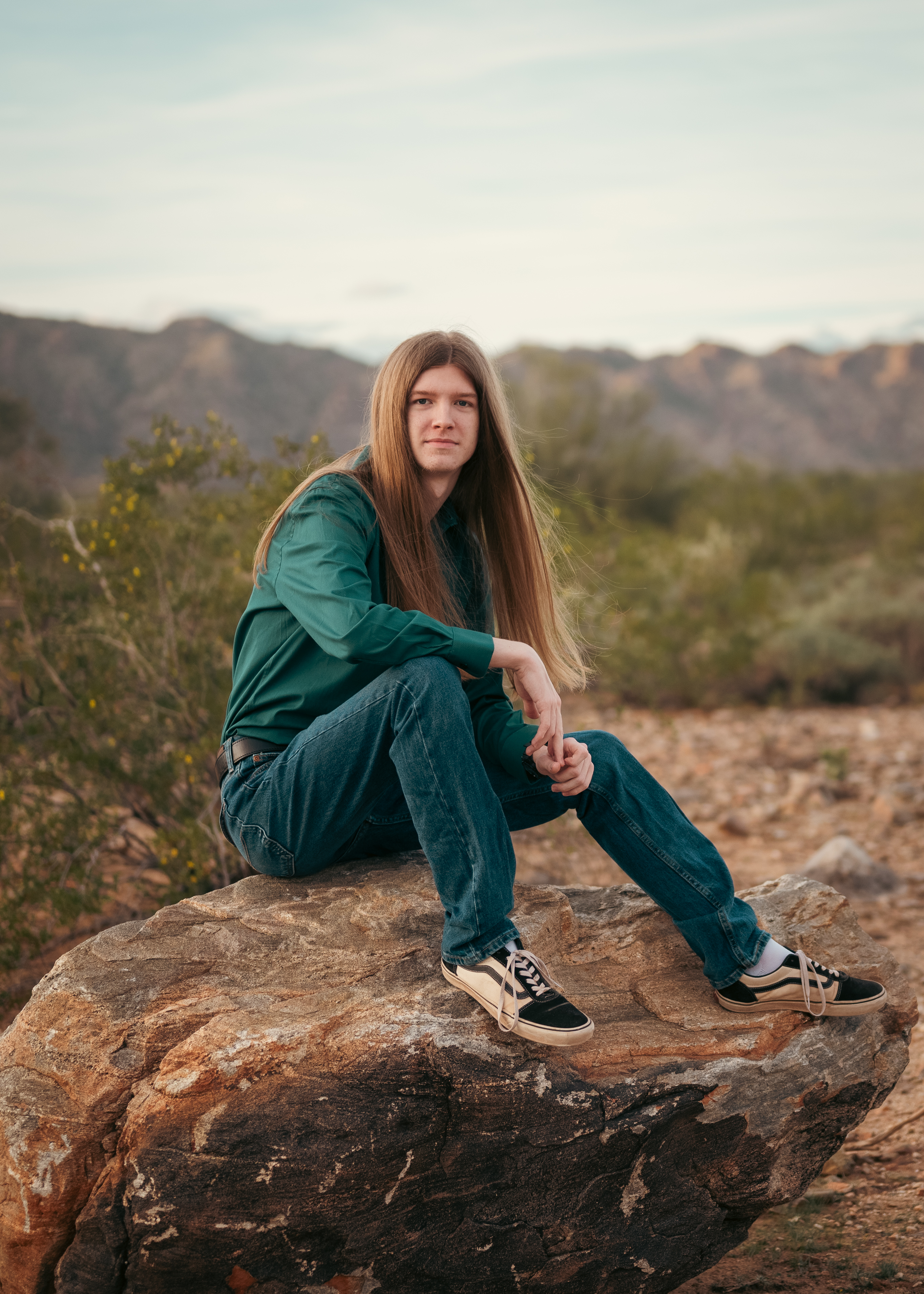 Senior Portrait session at White Tank Mountain Regional Park Arizona.