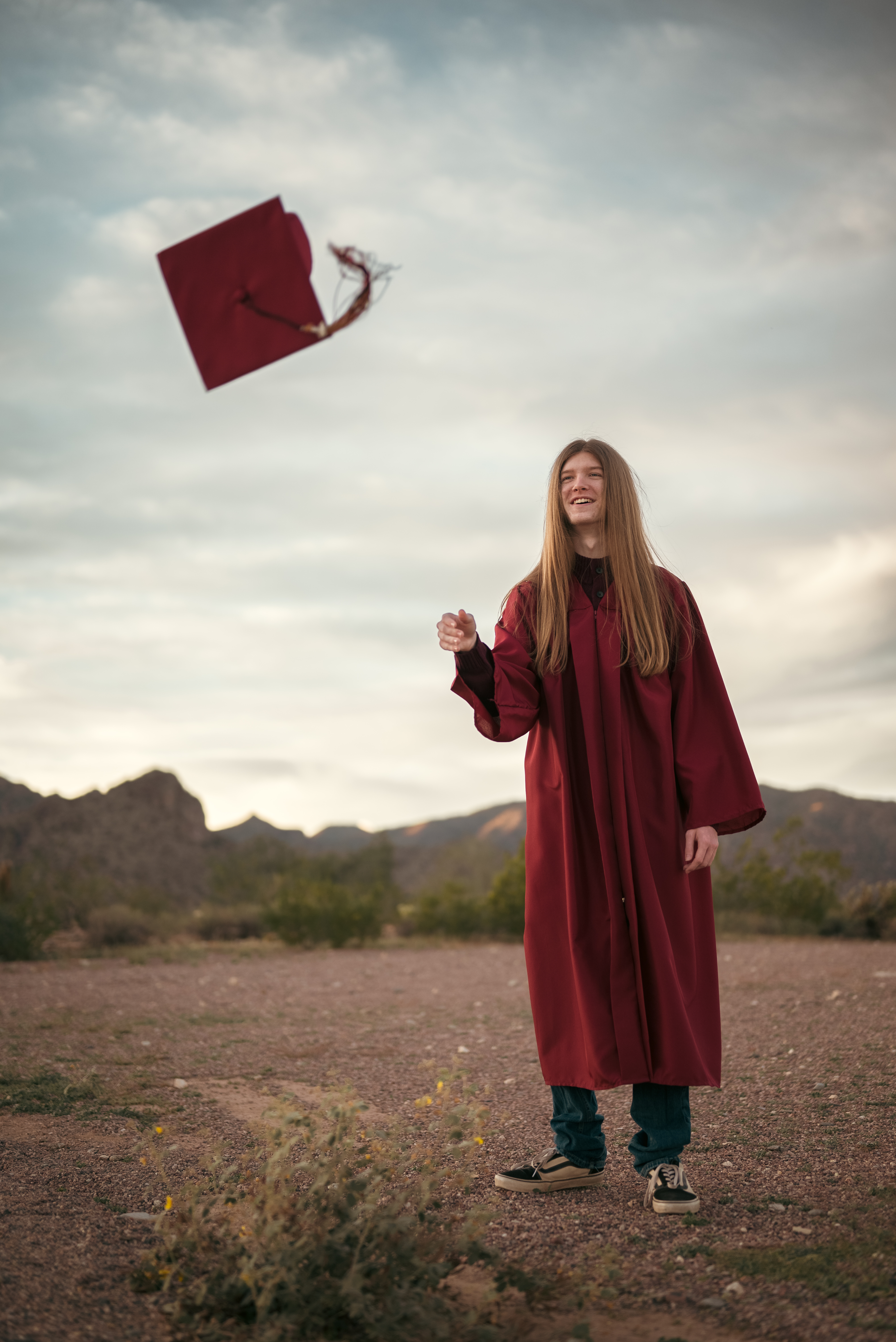 Senior Portrait session at White Tank Mountain Regional Park Arizona.
