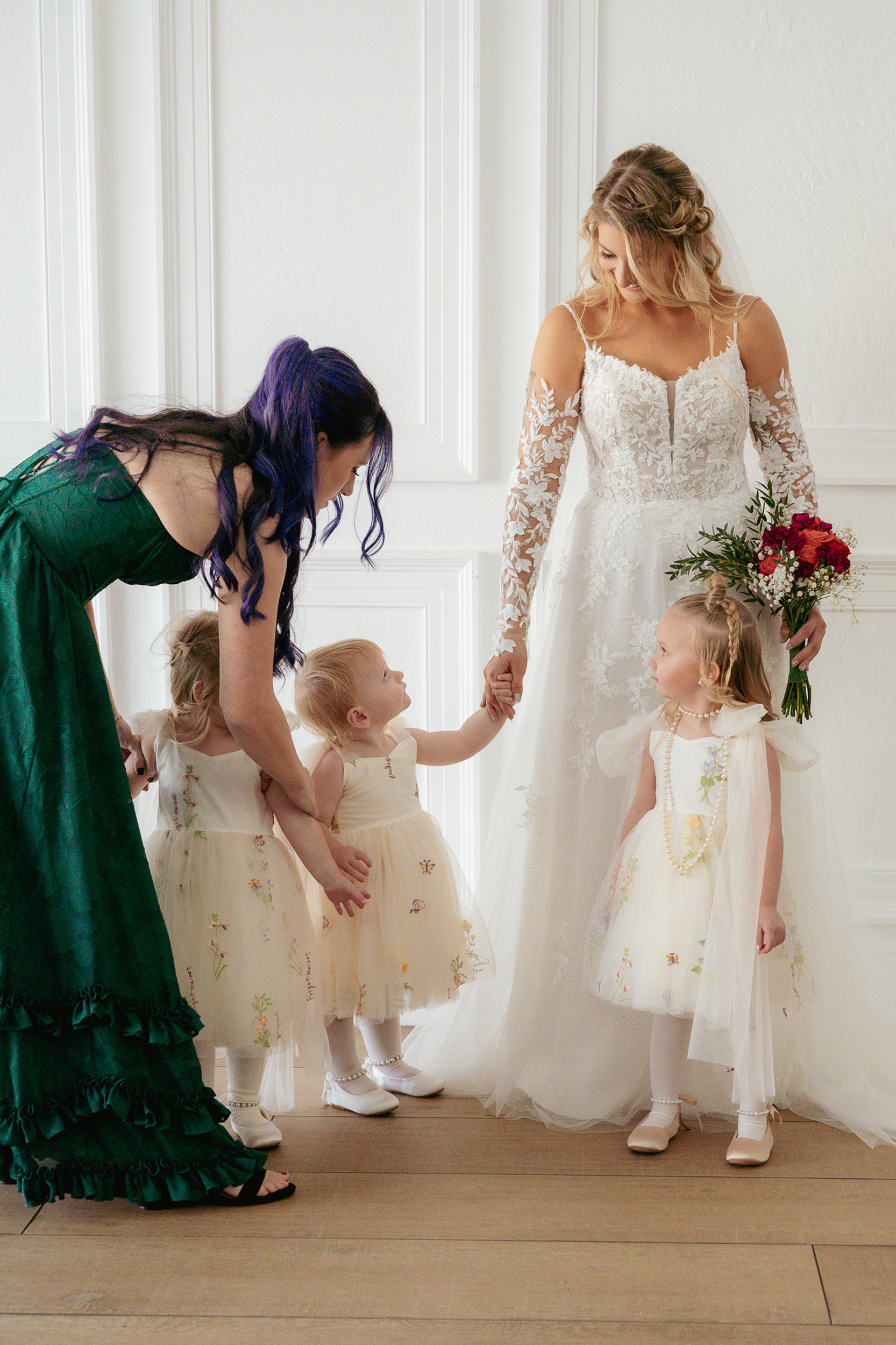 Bride and bridesmaids wedding day at Tre Bella by Wedgewood Weddings Mesa Arizona.