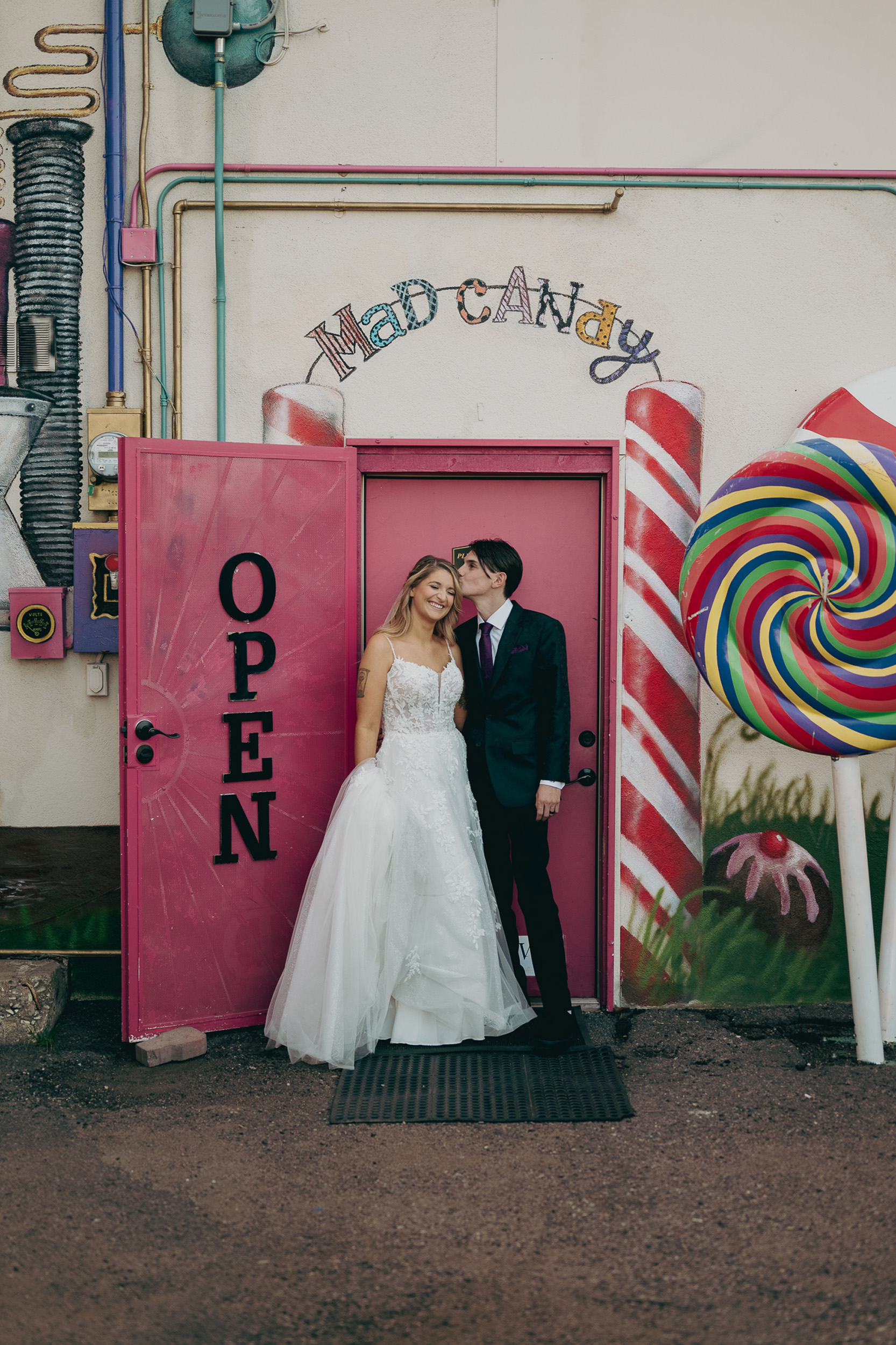 Bride and Groom portrait Mesa, Arizona Main St. Tre Bella.