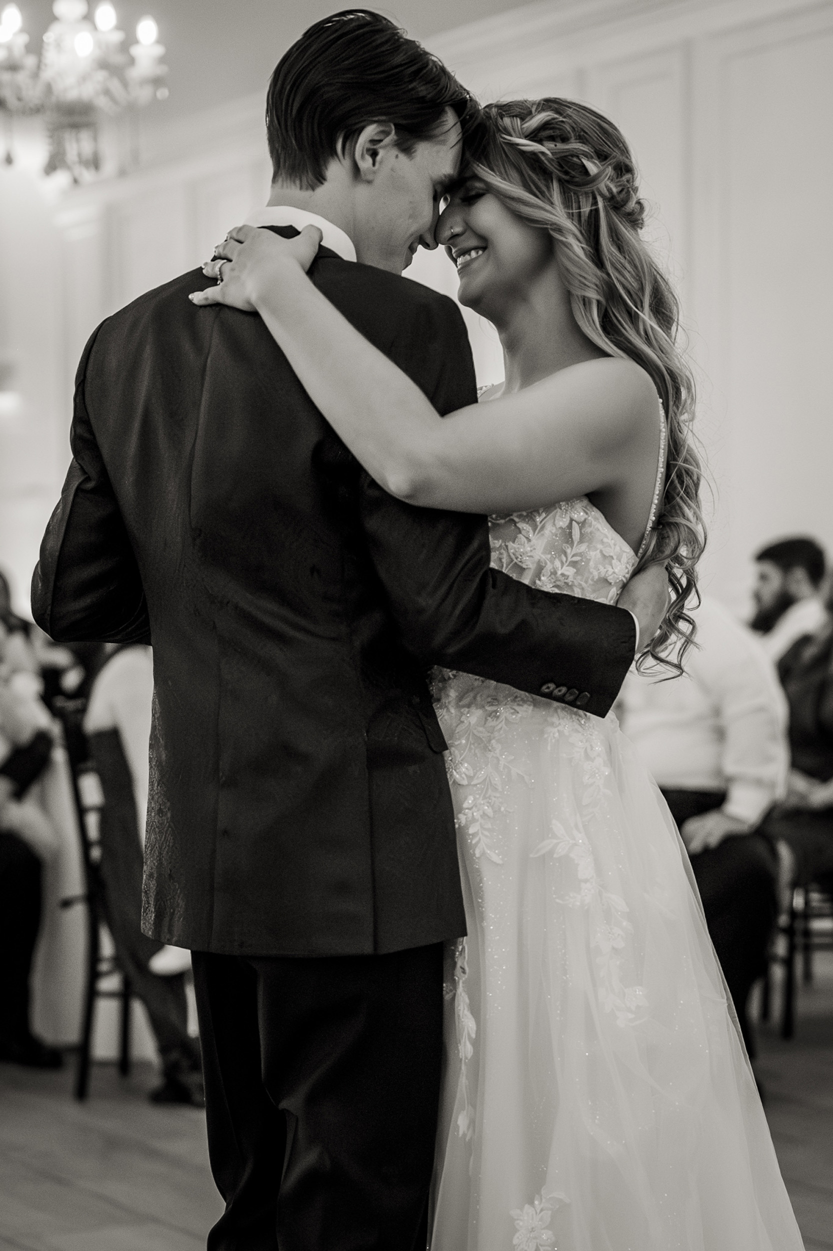 Bride and groom first dance at wedding reception at Tre Bella Wedgewood Weddings Arizona.