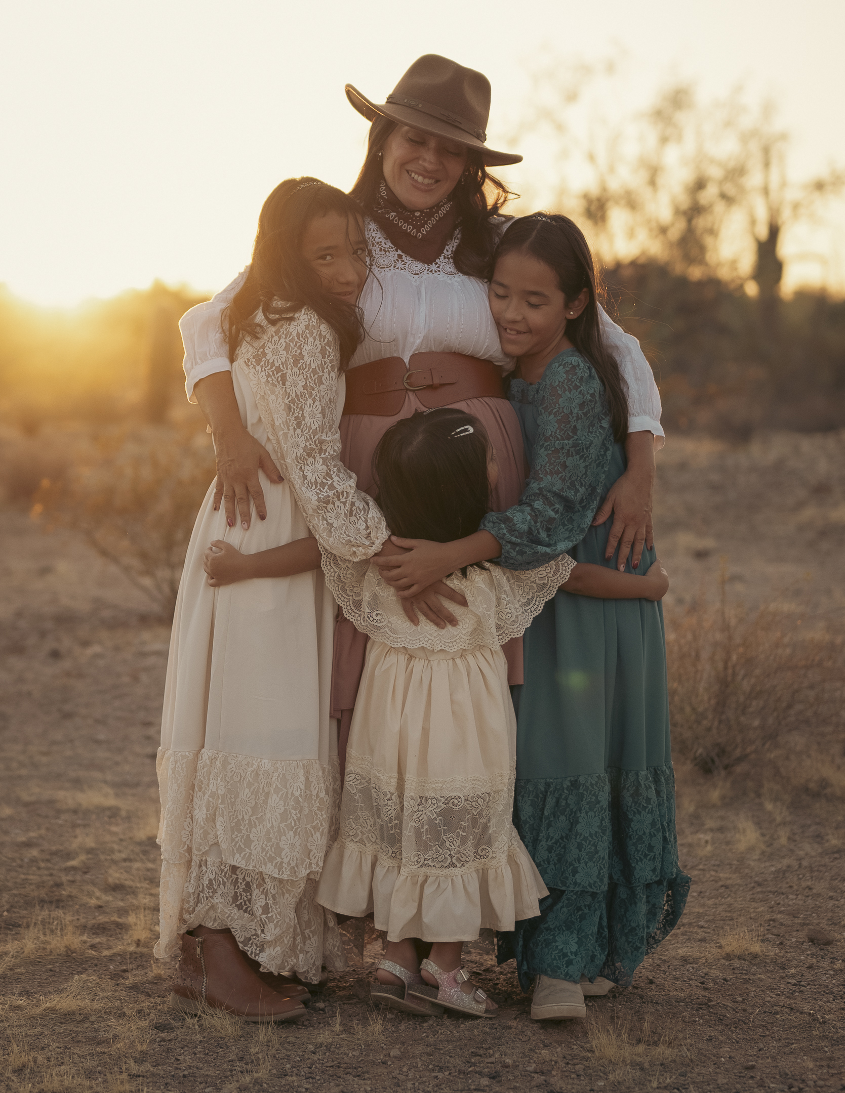 Creative Desert Family Portraits in Wickenburg Arizona.