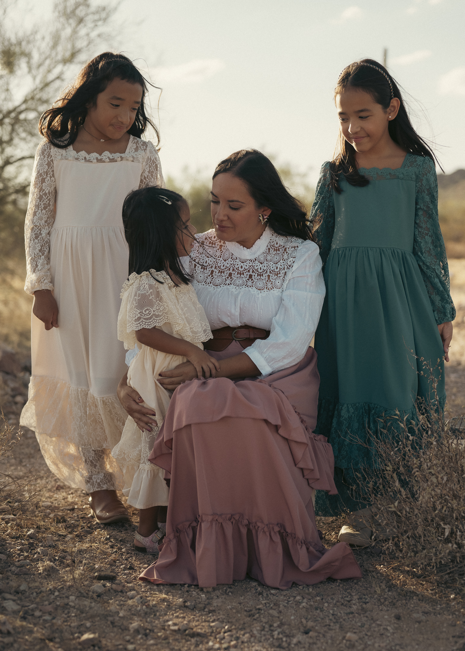 Creative Desert Family Portraits in Wickenburg Arizona.