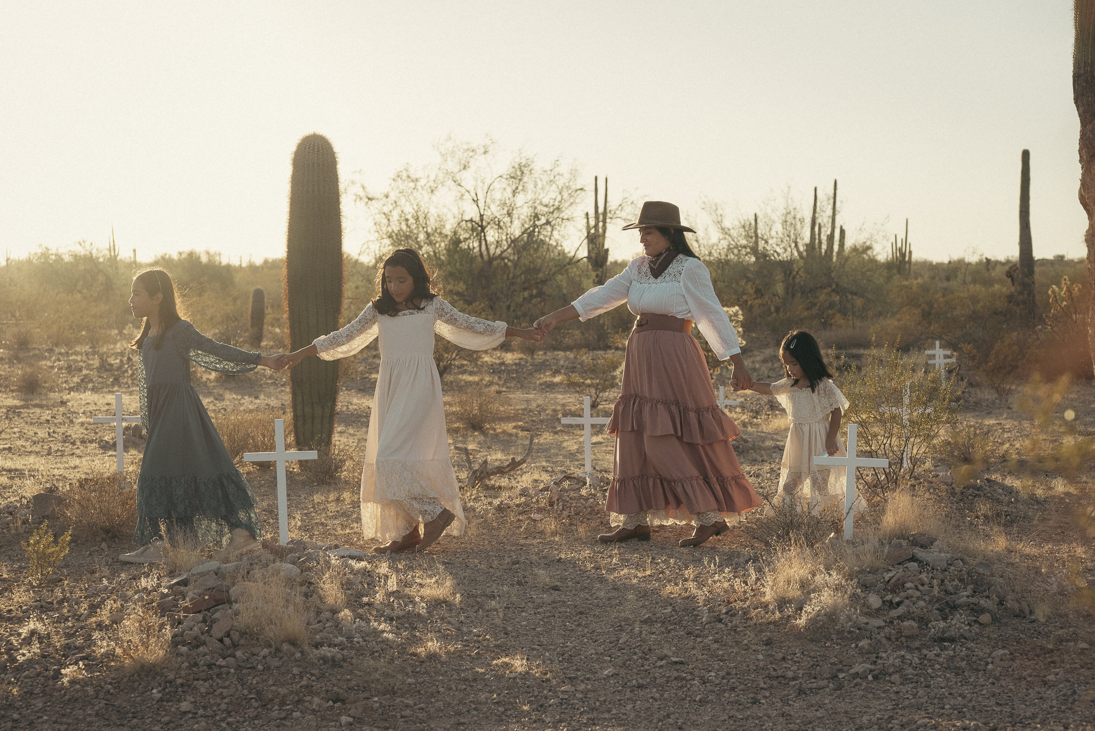 Creative Desert Family Portraits in Wickenburg Arizona.