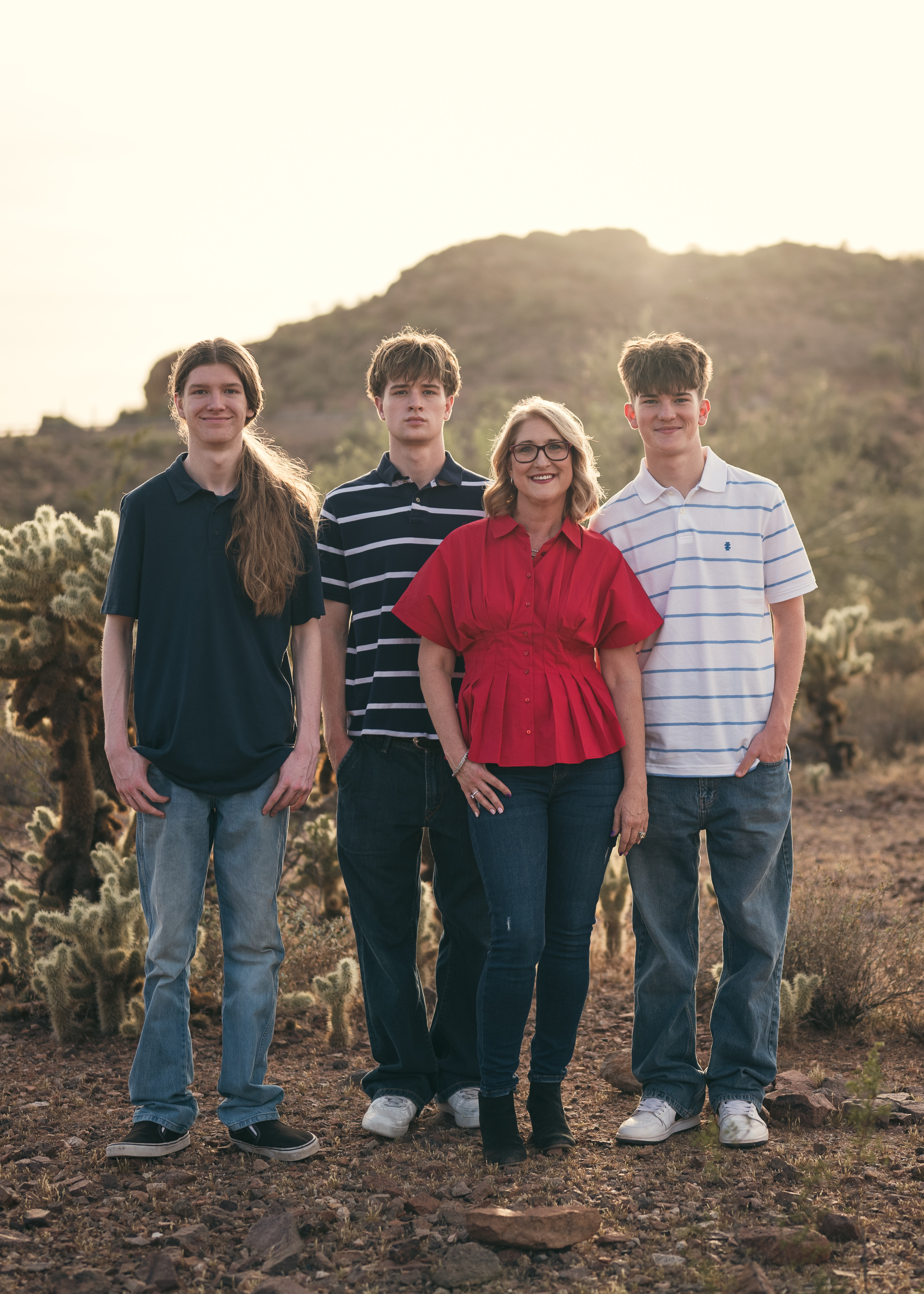 Desert Family Portraits at Vulture Mountain Wickenburg, Arizona.