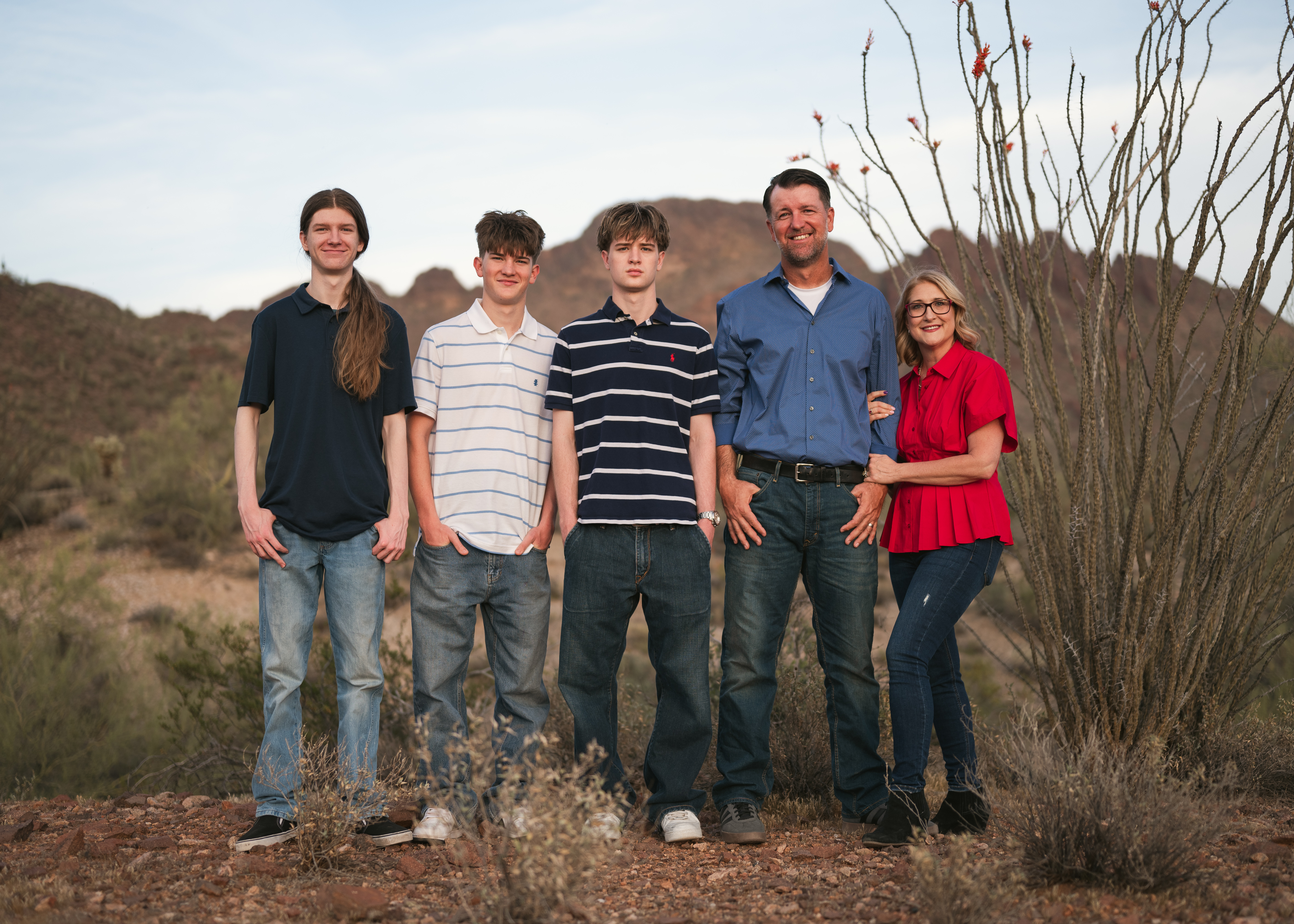 Desert Family Portraits at Vulture Mountain Wickenburg, Arizona.