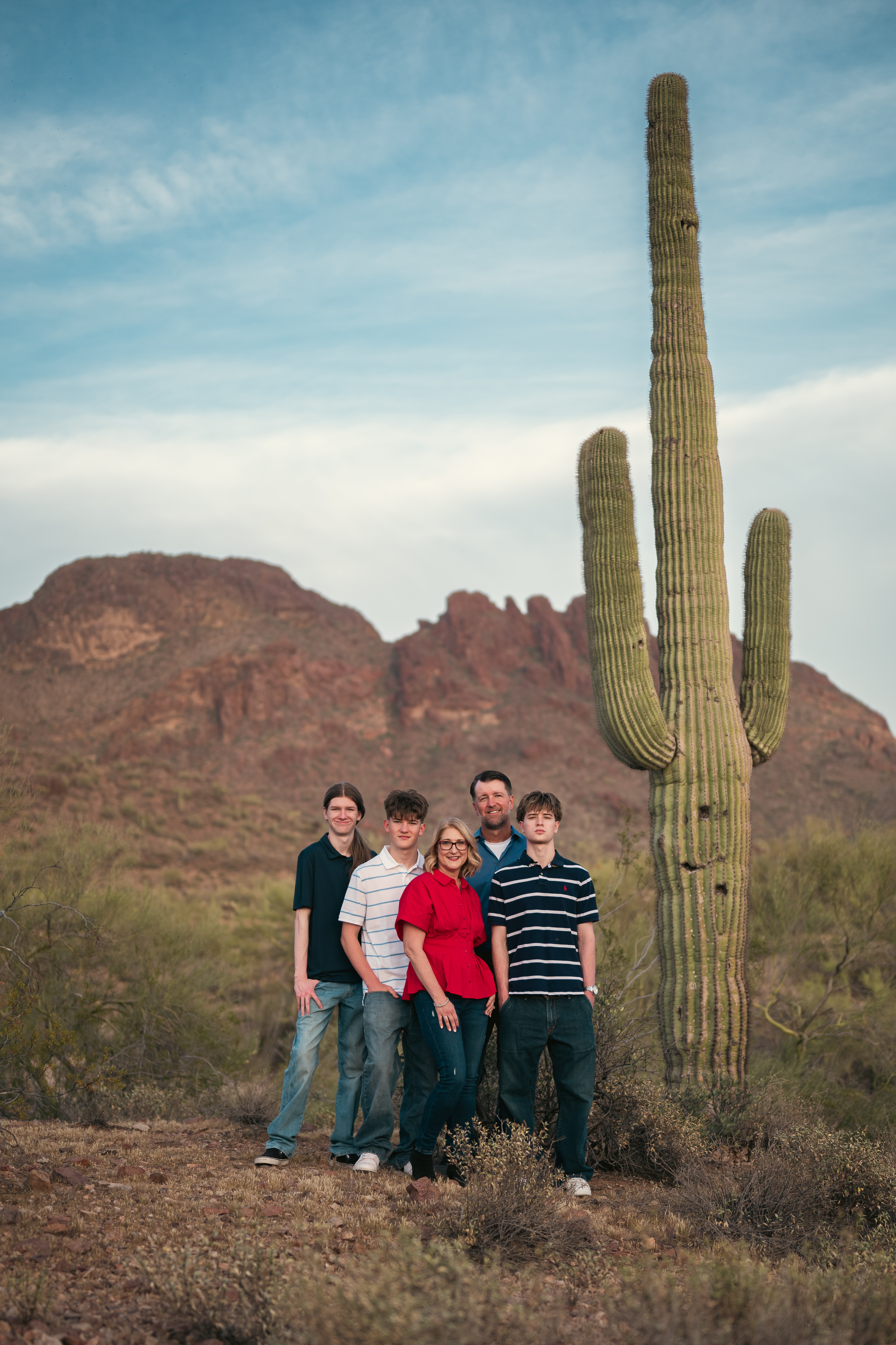 Desert Family Portraits at Vulture Mountain Wickenburg, Arizona.