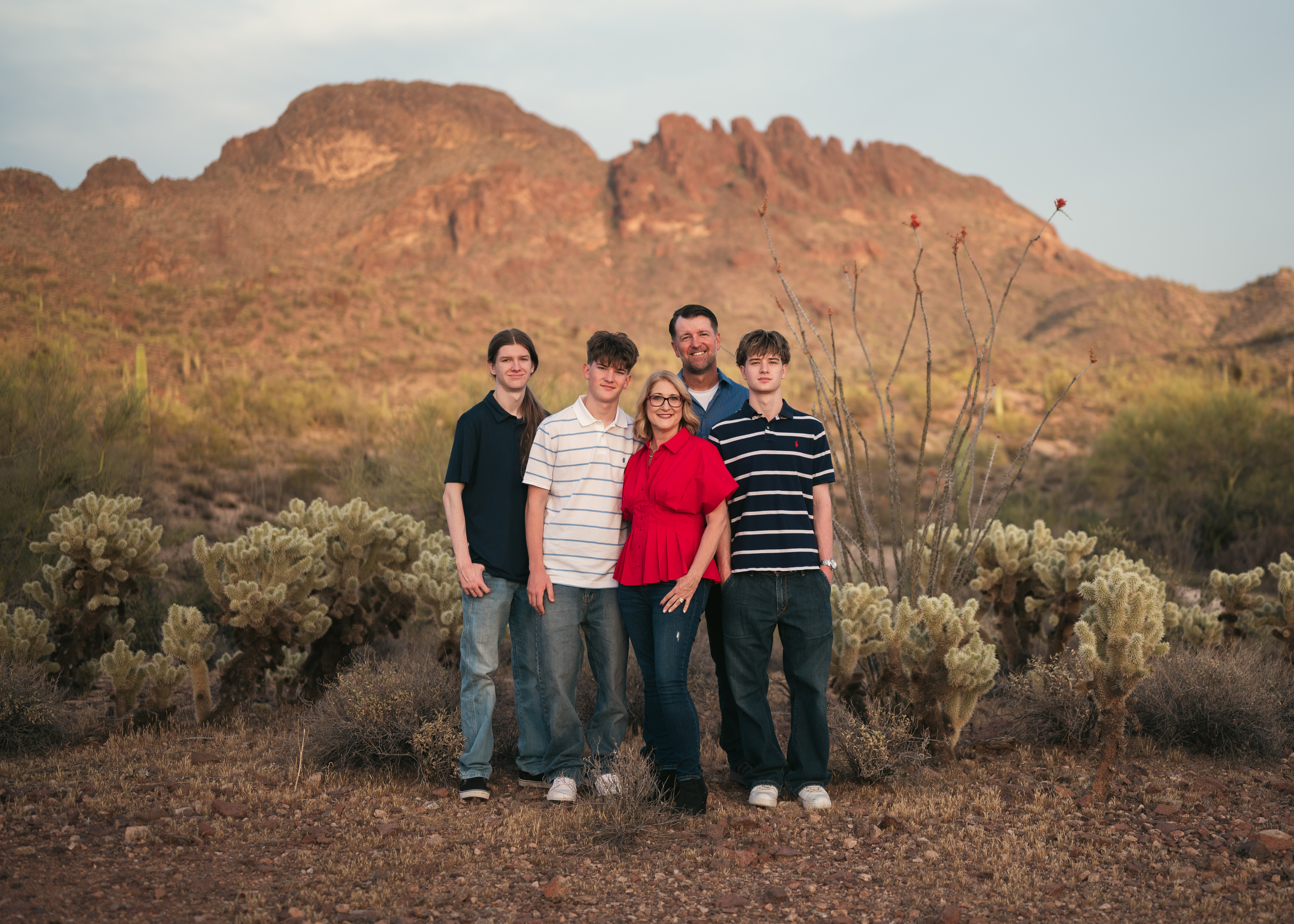 Desert Family Portraits at Vulture Mountain Wickenburg, Arizona.