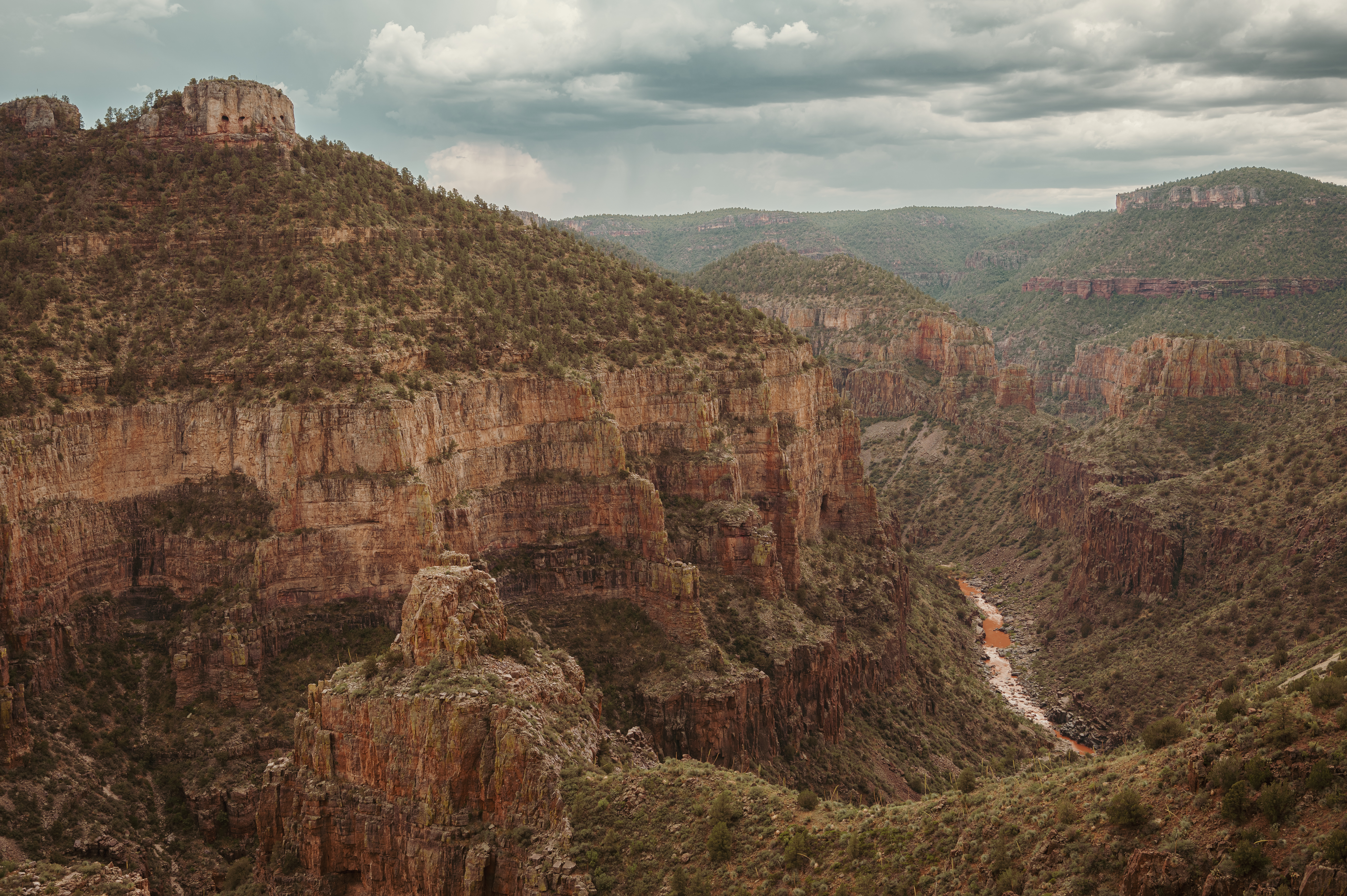 Salt River Canyon Arizona off the US 60 on a cloudy day.