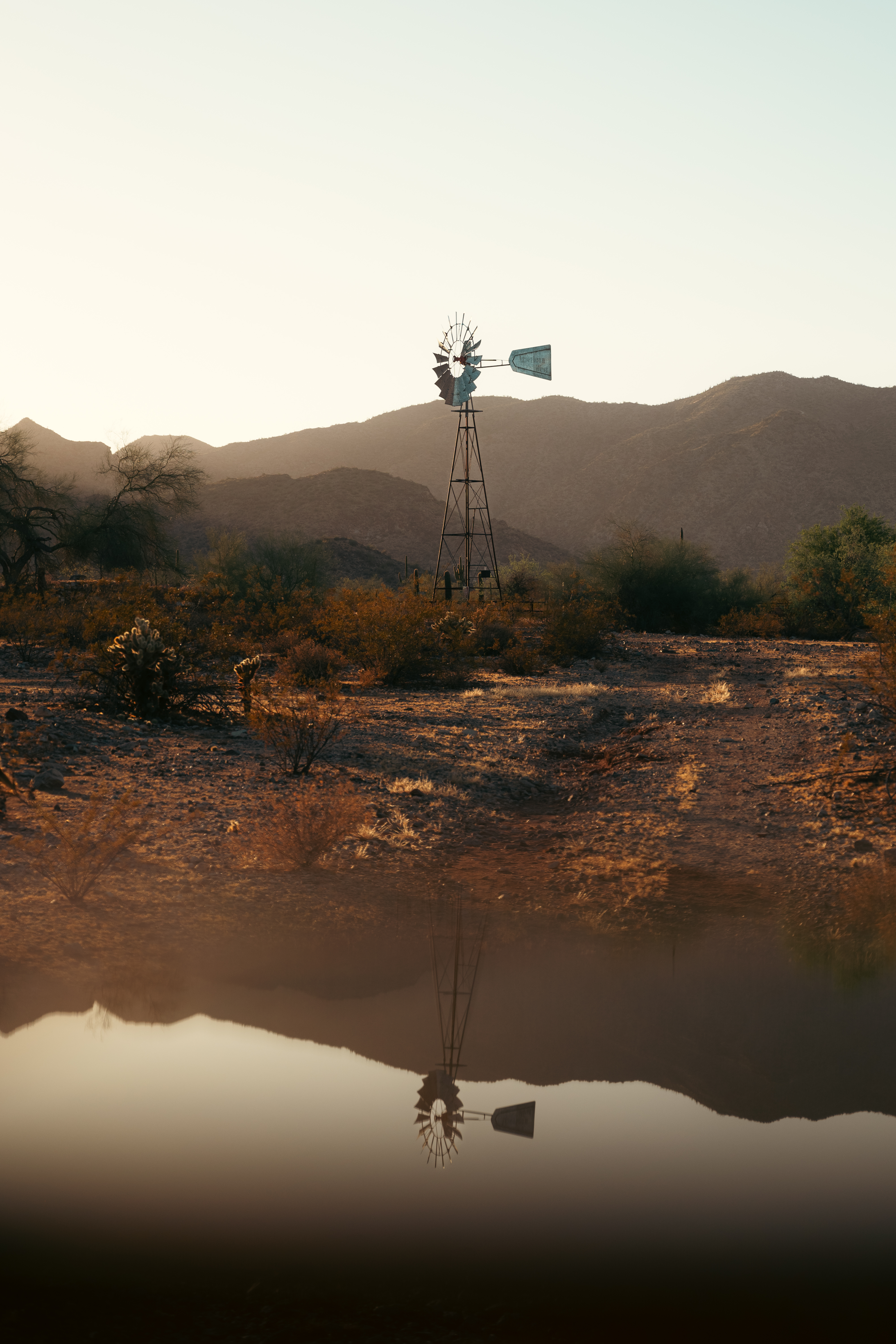 Windmill at White Tank Mountain Regional Park in Maricopa County Arizona.