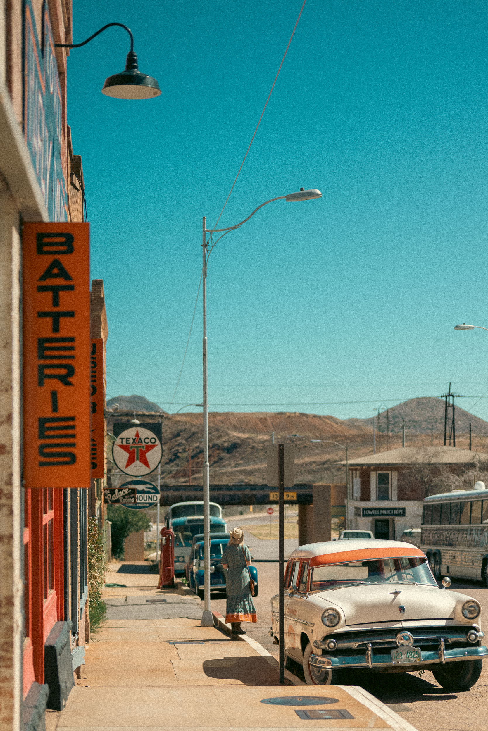 A nostalgic roadside scene of an era of the past, historic Bisbee Lowell Arizona