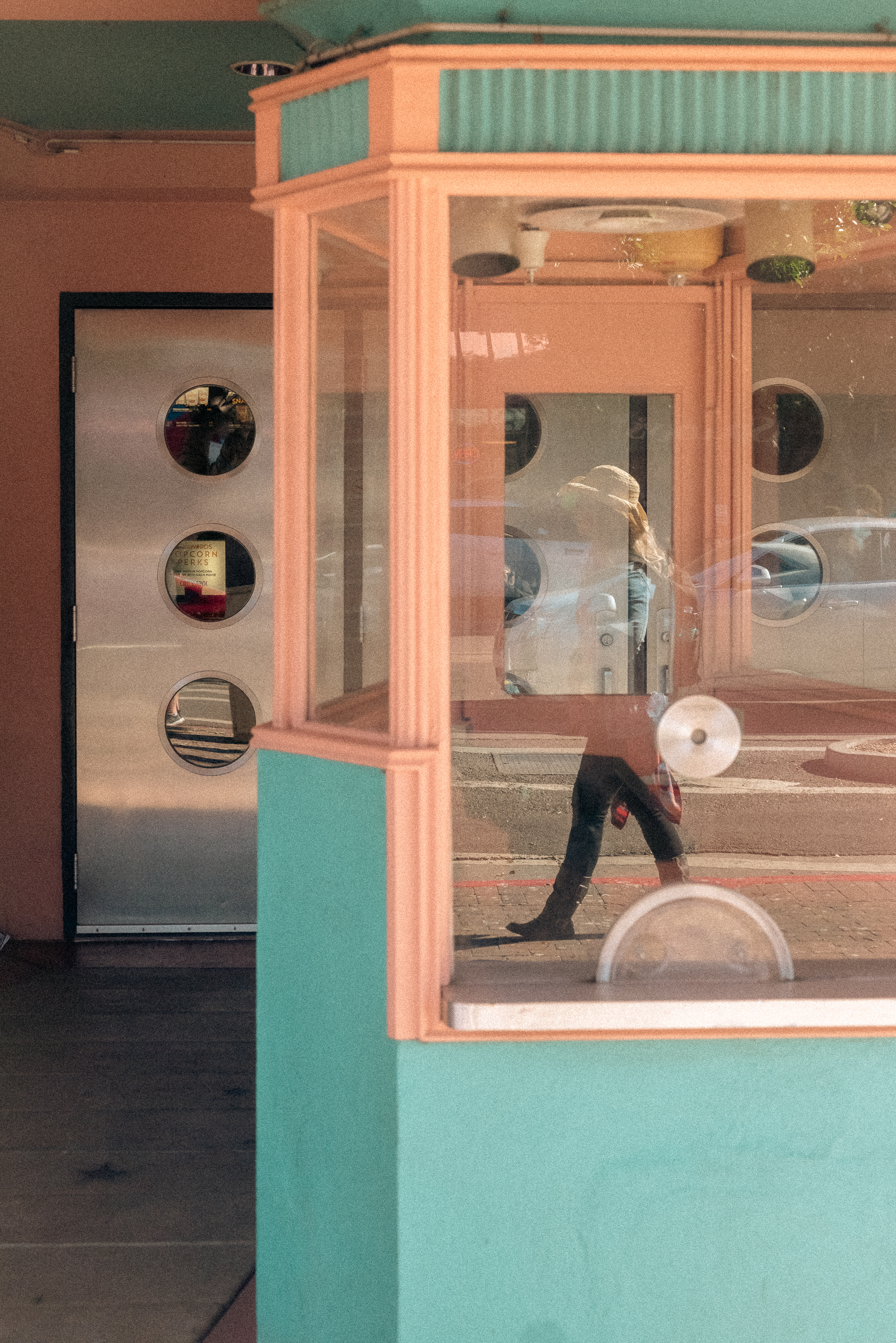 Window reflection at Valley Art Theater in Tempe Arizona.